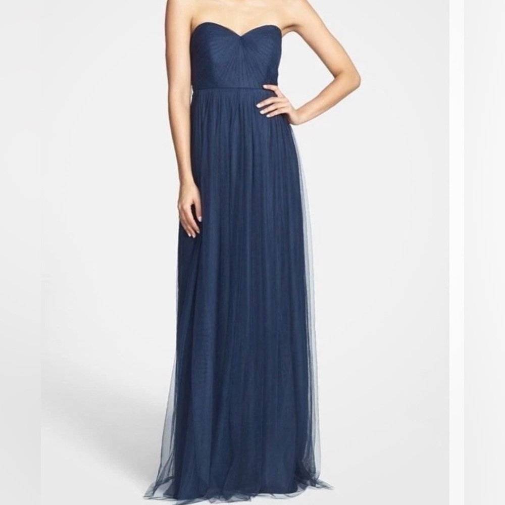 NEW Jenny Yoo Strapless Navy Blue Dress